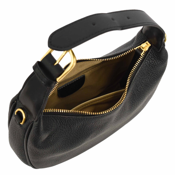 Women's Oval Shoulder Bag Leather Hobo Purse Dakota Black 6