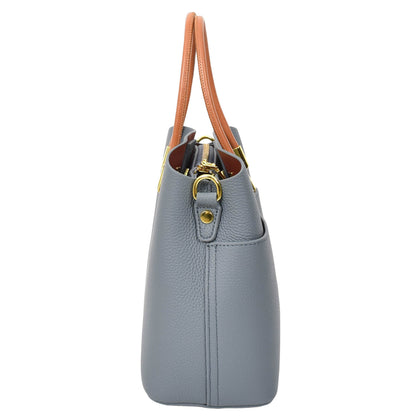 Womens Leather Top Handle Bag Ella Sky Blue 4