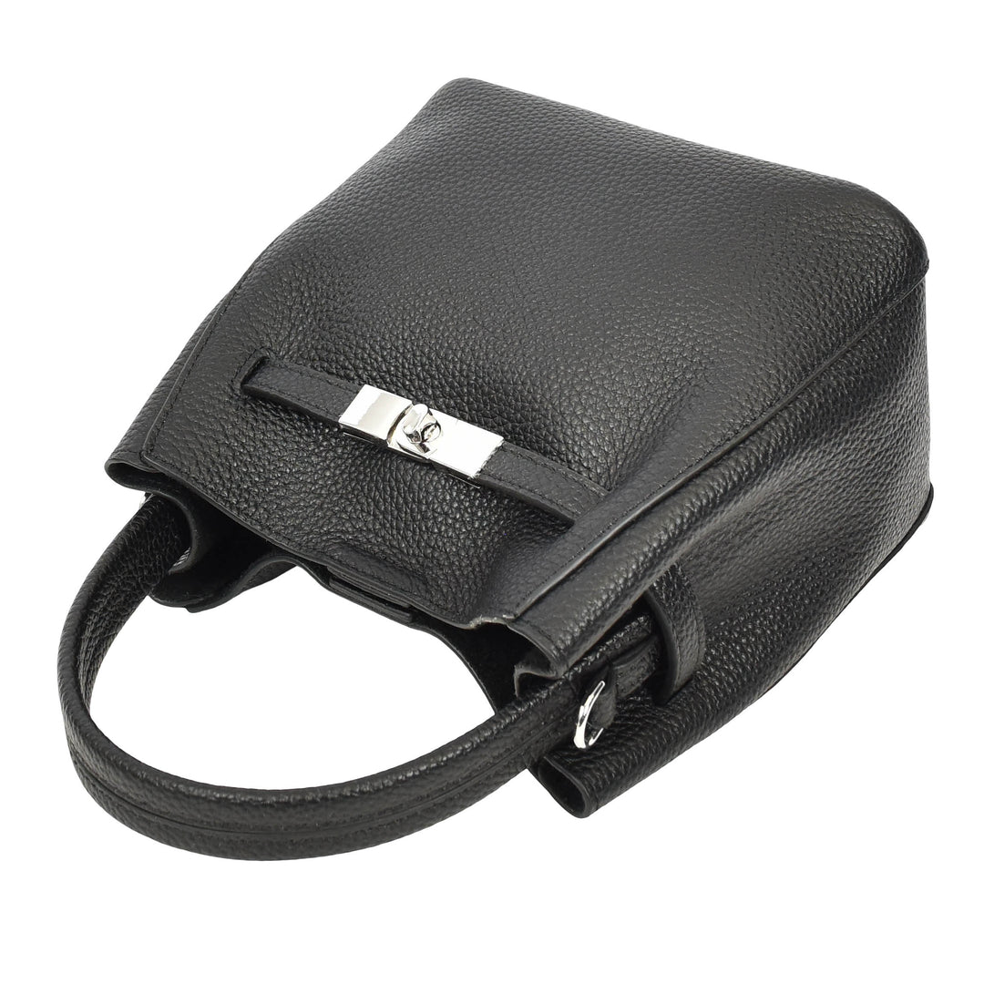Women’s Small Handbag with Detachable Strap & Removable Zip Pouch Stacey Black 5