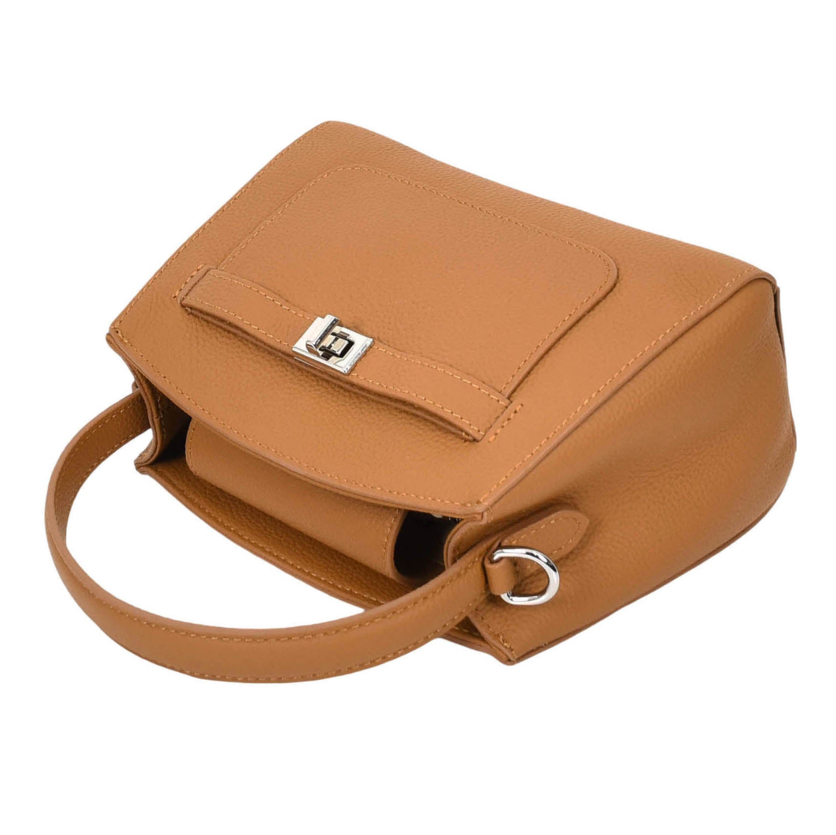 Womens Leather Top Handle Small Bag Lydia Tan 5