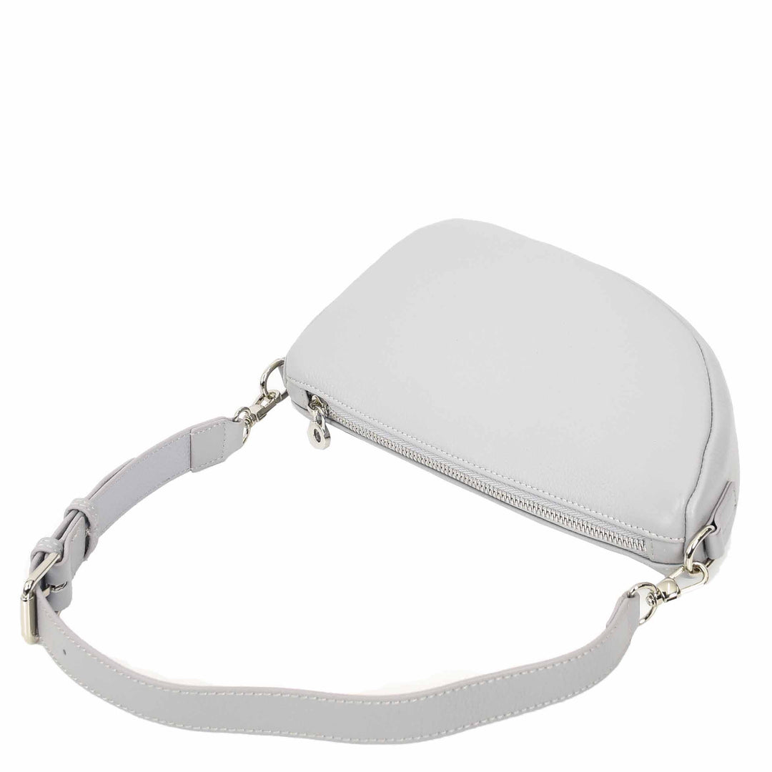 Women's Real Leather Crossbody Bag Half-Moon Style Agnes Blue 5
