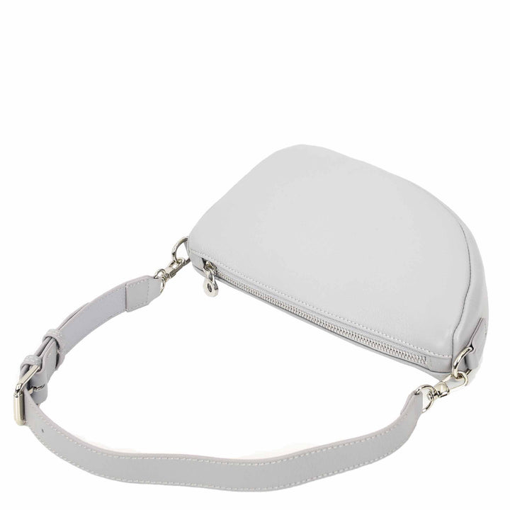 Women's Real Leather Crossbody Bag Half-Moon Style Agnes Blue 5