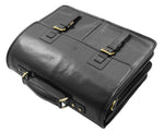 Mens Leather Briefcase Cross Body Bag Buckerell Black