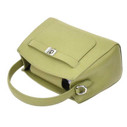 Womens Leather Top Handle Small Bag Lydia Olive 4