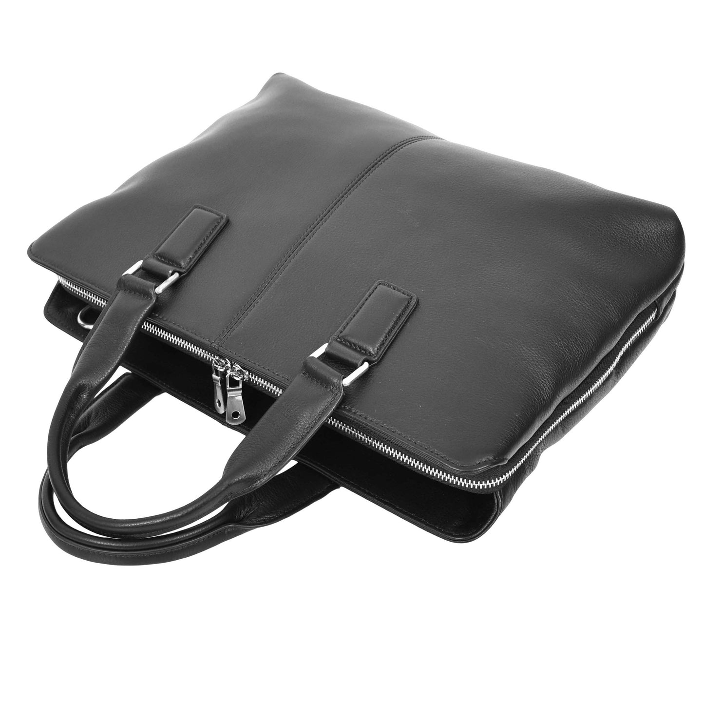 Real Leather Cross Body Briefcase Kingston Black 4