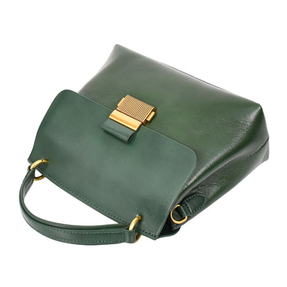 Womens Real Leather Small Handbag Gabriella Green 4