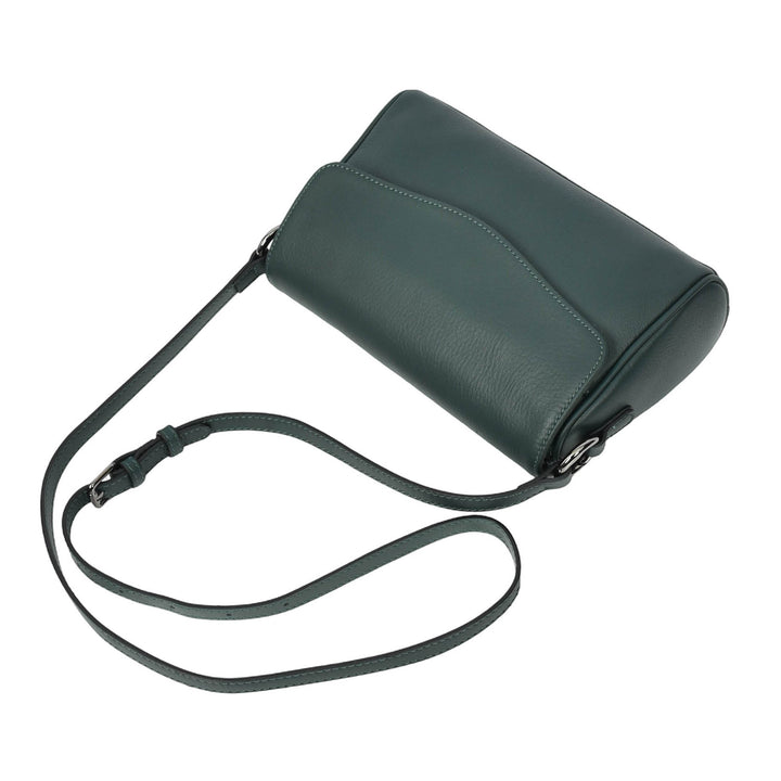 Womens Real Leather Cross Body Bag Small Organiser Classic Style Colette Green-5