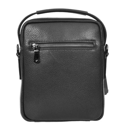 Mens Leather Small Cross Body Bag Lincoln Black 1