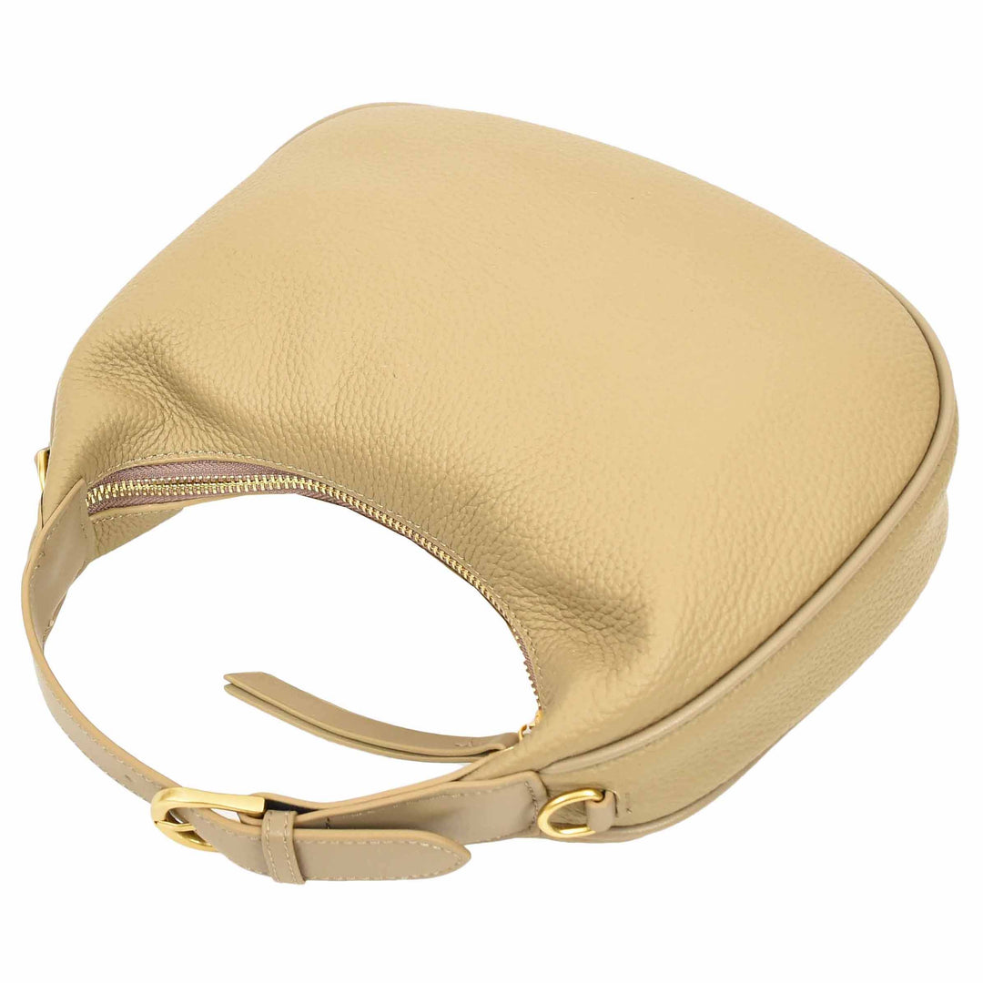 Women's Oval Shoulder Bag Leather Hobo Purse Dakota Tan 4
