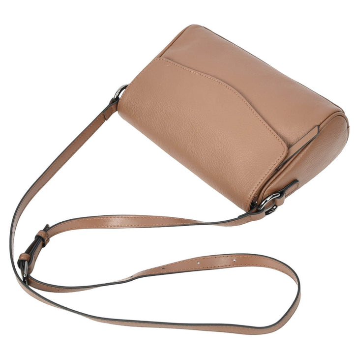 Womens Real Leather Cross Body Bag Small Organiser Classic Style Colette Brown-5