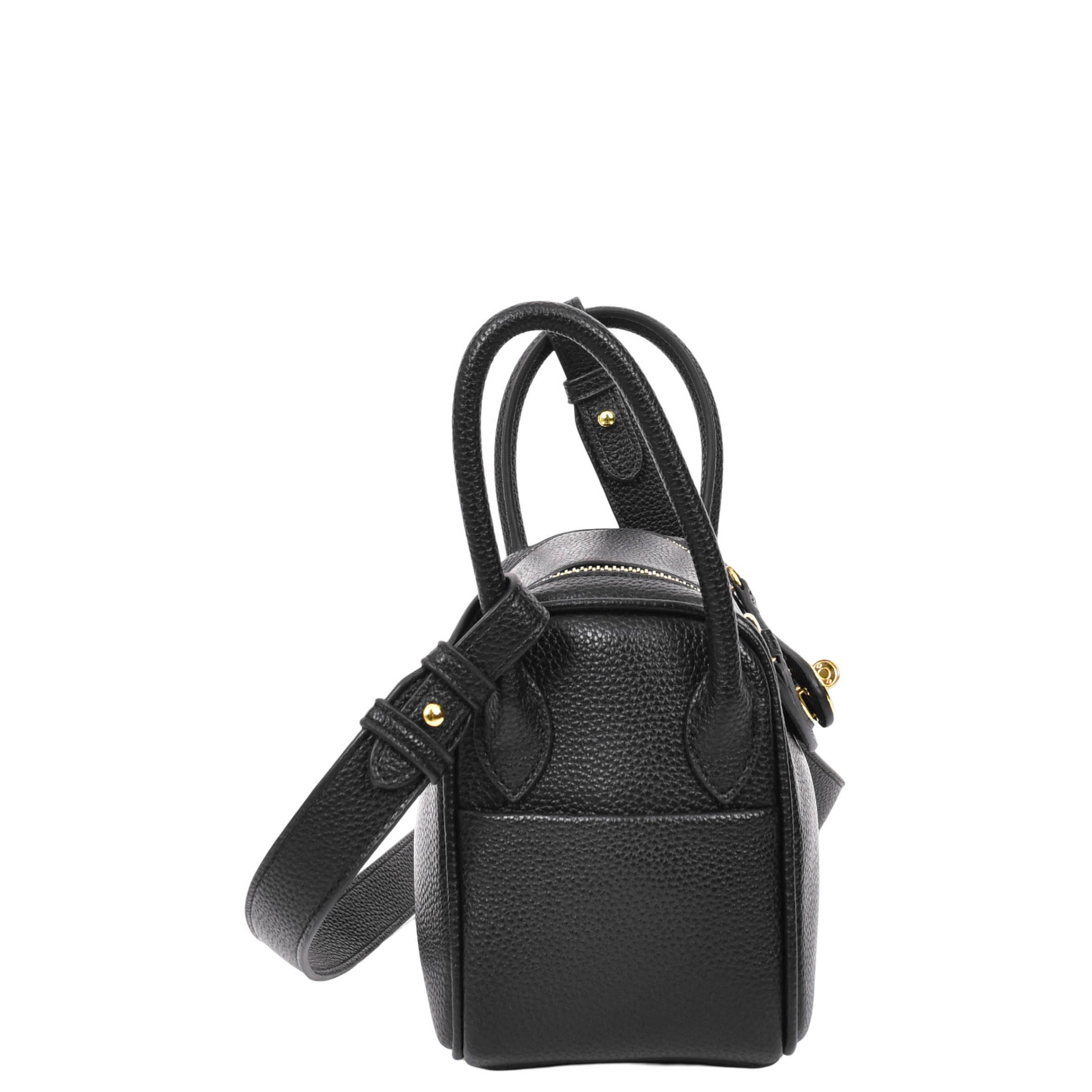 Womens Faux Leather Mini Shoulder Bag Celeste Black 3