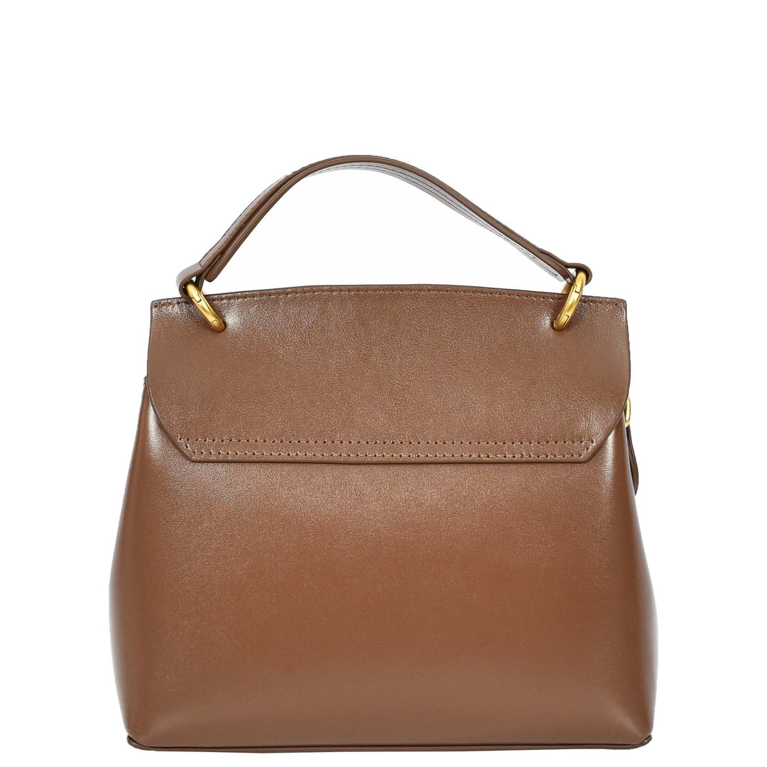 Womens Real Leather Small Handbag Gabriella Khaki