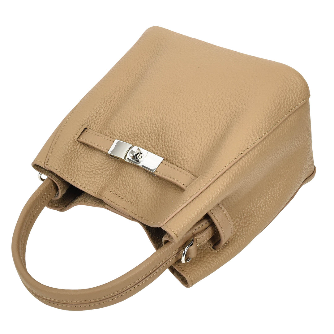 Women’s Small Handbag with Detachable Strap & Removable Zip Pouch Stacey Tan 5