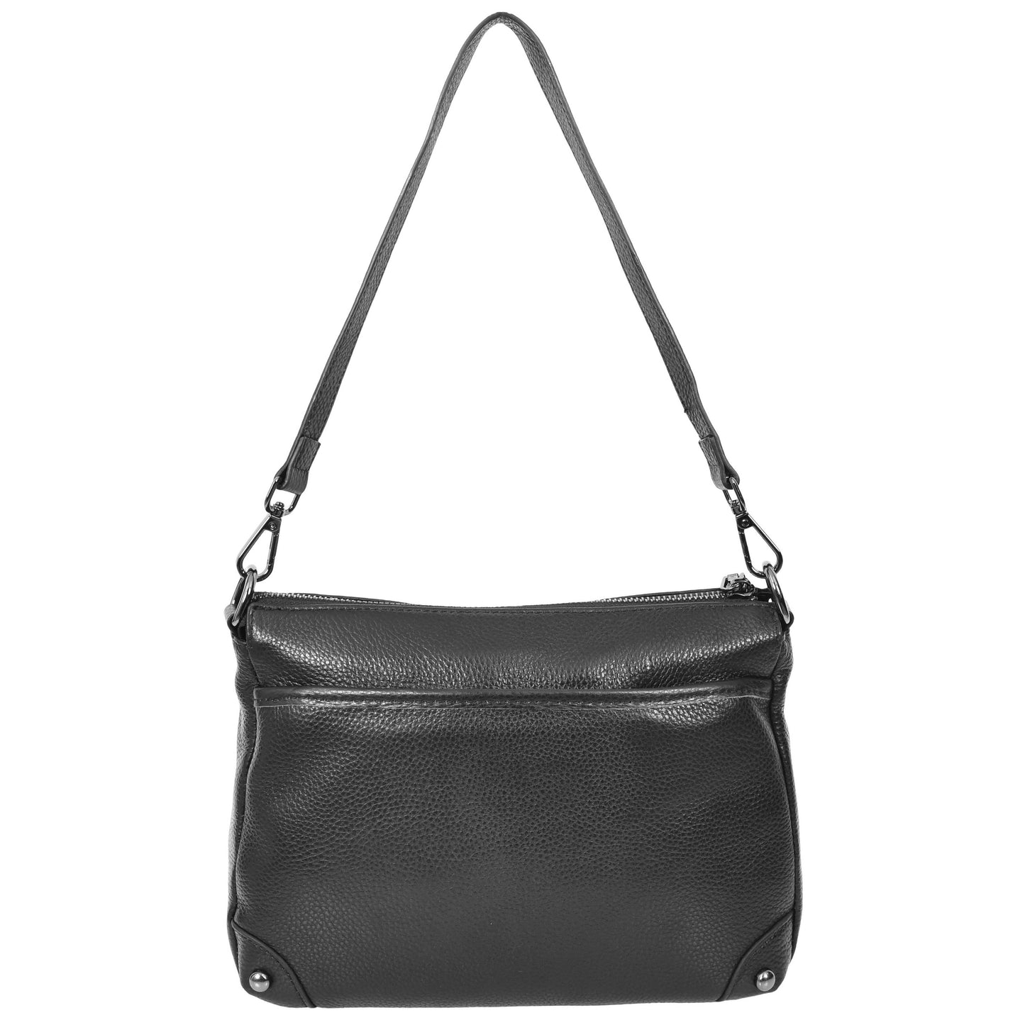 Womens Leather 2-in-1 Cross Body Shoulder Bag Olivia Black 1