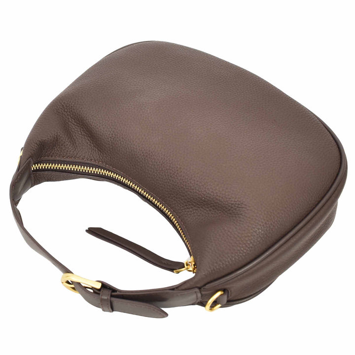 Women's Oval Shoulder Bag Leather Hobo Purse Dakota Coffee 5