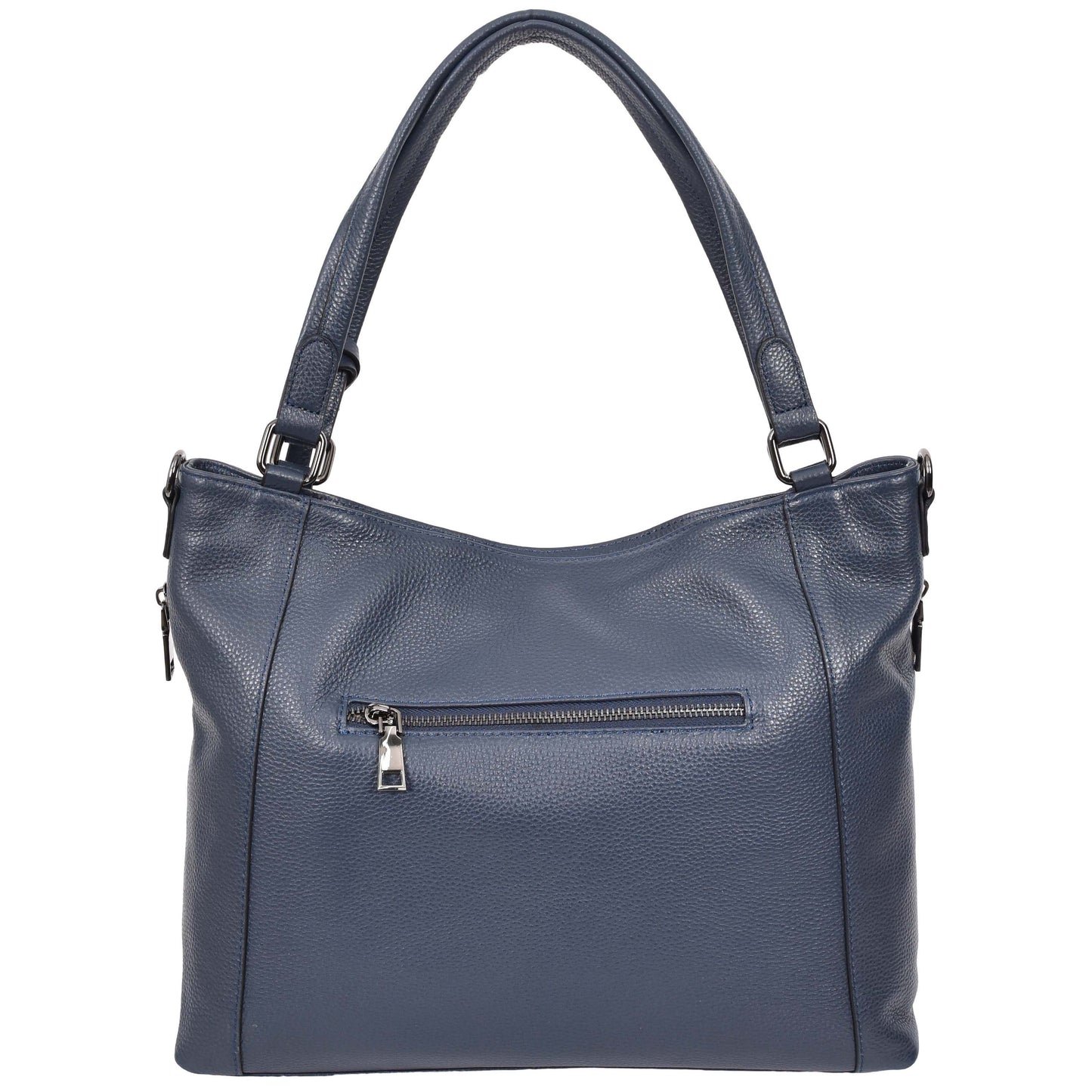 Womens Leather Tote Shoulder Handbag Evelyn Blue 1