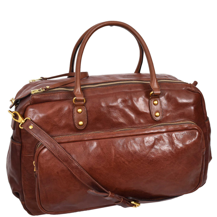 Genuine Leather Large Size Holdall Travel Duffle Bag HOL716 8