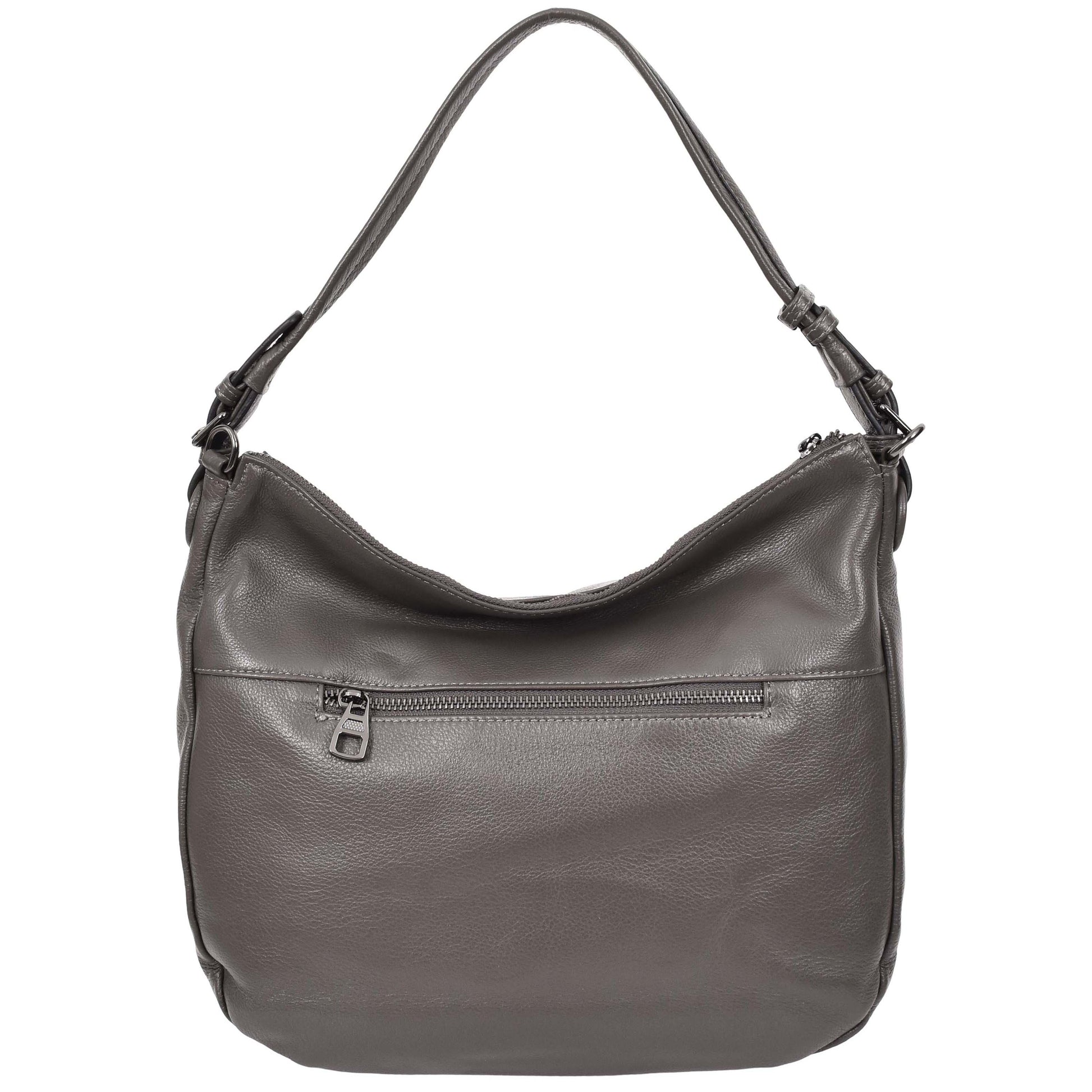 Womens Real Leather Hobo Style Handbag Diana Grey 1