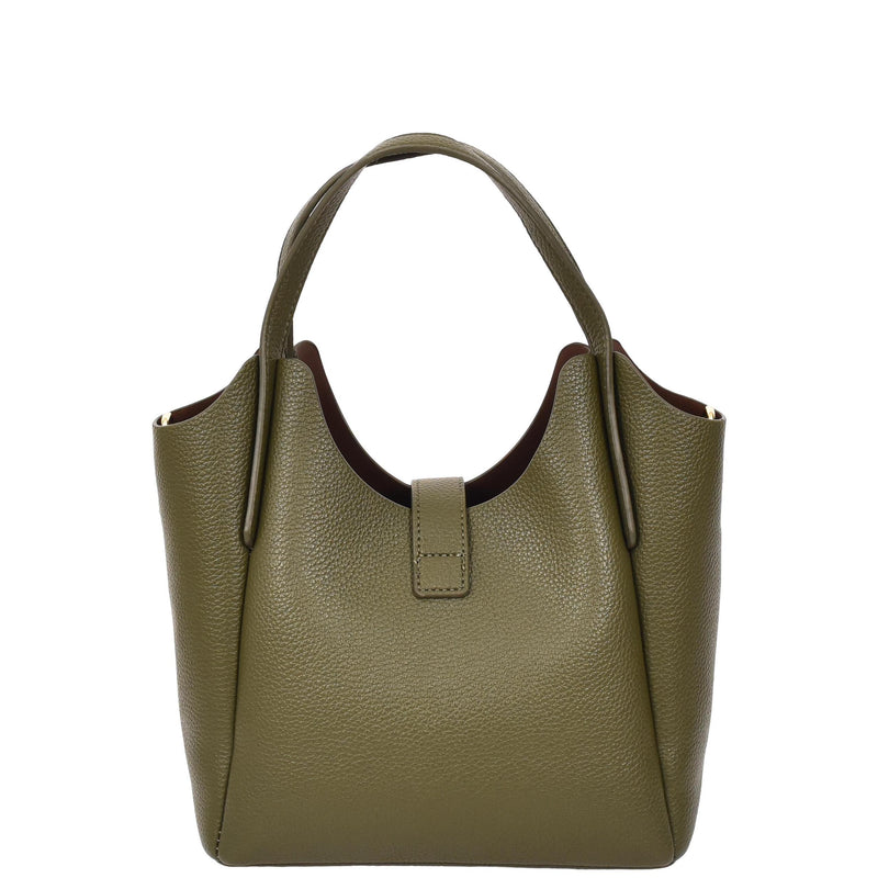 Womens Faux Leather Small Handbag Jasmine Olive 1