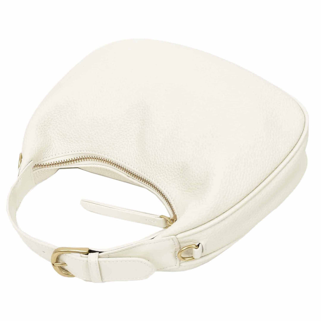 Women's Oval Shoulder Bag Leather Hobo Purse Dakota White 5