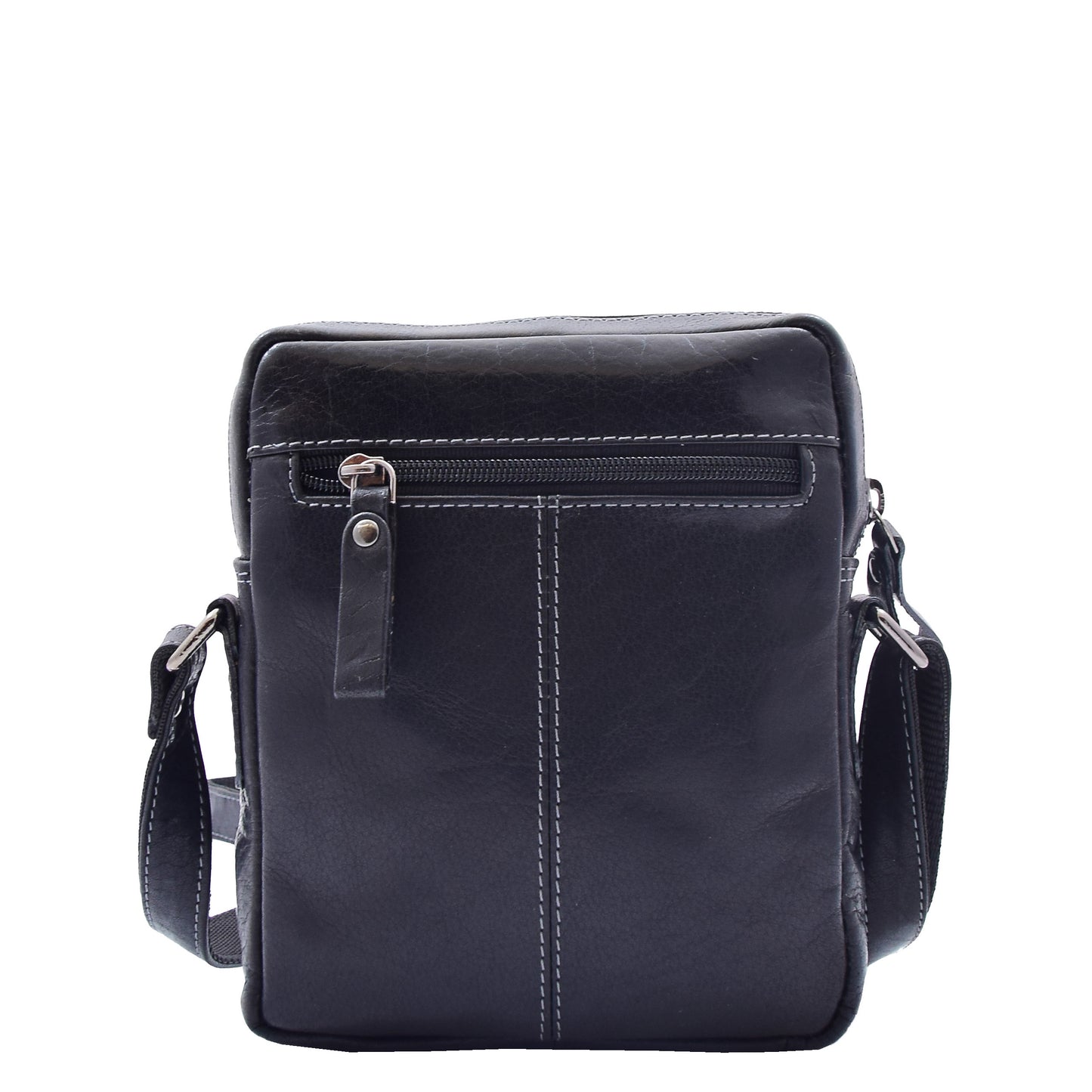 Mens Leather Cross Body Flight Bag Dolton Black