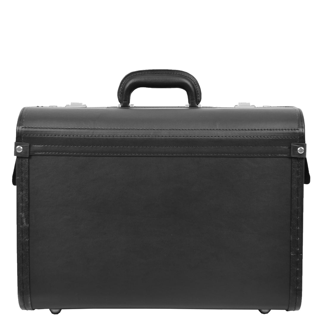 Pilot Case Faux Leather Dual Combination Lock Briefcase Lightweight Business Professionals Travel Bag Skyward