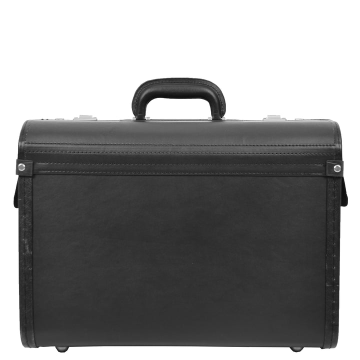 Pilot Case Faux Leather Dual Combination Lock Briefcase Lightweight Business Professionals Travel Bag Skyward