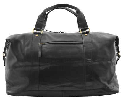 Real Leather Travel Holdall Large Duffle Bag Texas Black