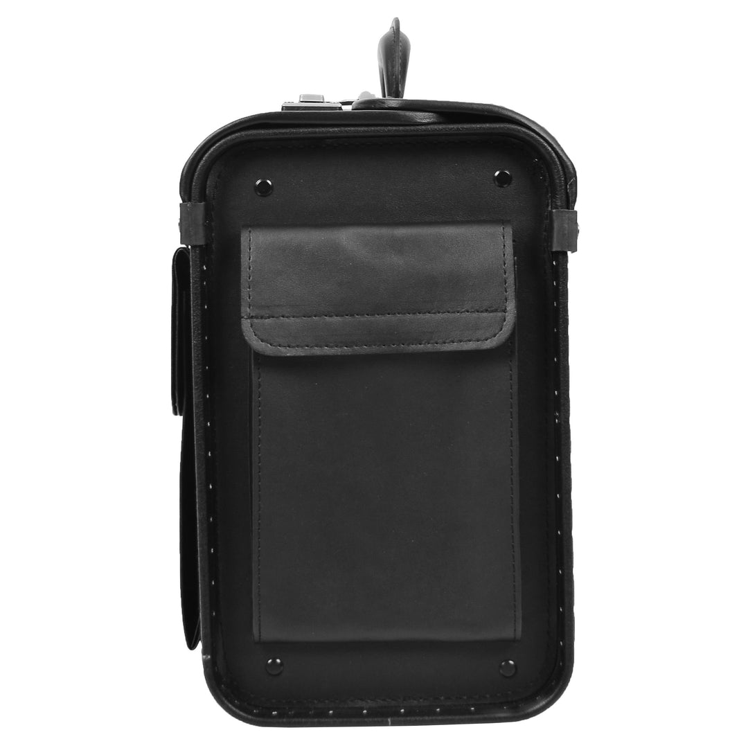 Pilot Case Faux Leather Dual Combination Lock Briefcase Lightweight Business Professionals Travel Bag Skyward
