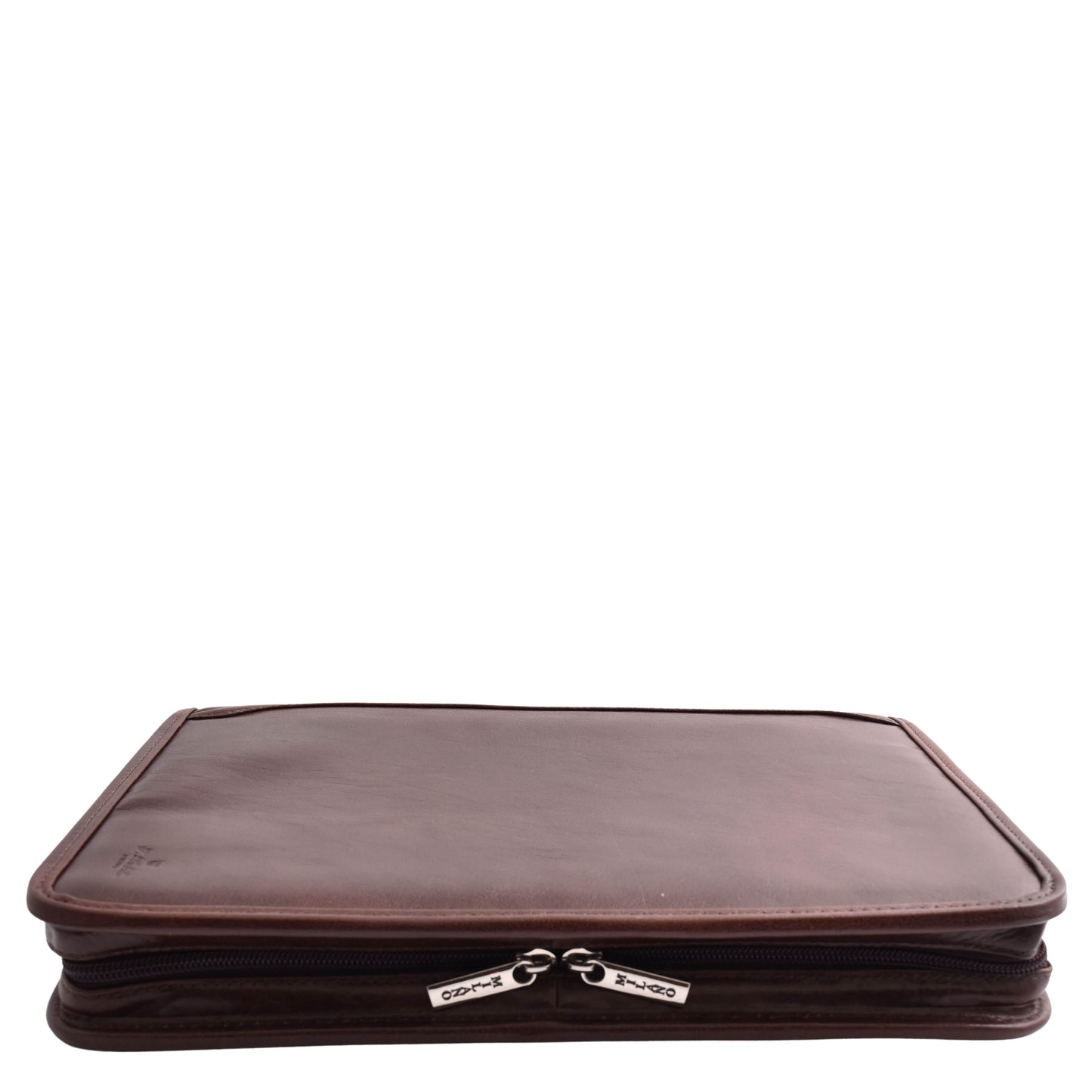 Real Leather Portfolio Ring Binder Case Muker Brown