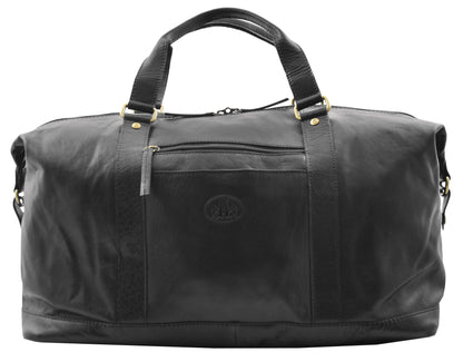 Real Leather Travel Holdall Large Duffle Bag Texas Black