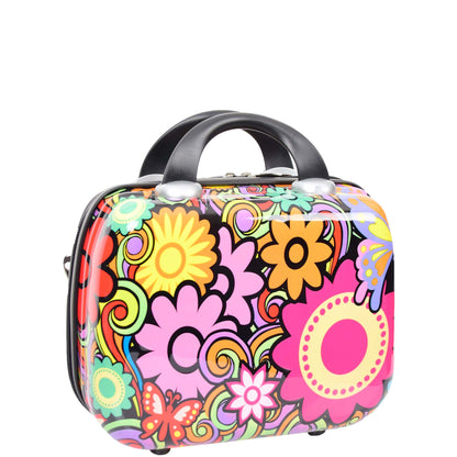 Hard Luggage Beauty Cosmetic Case Organiser Bag Flower Print 2