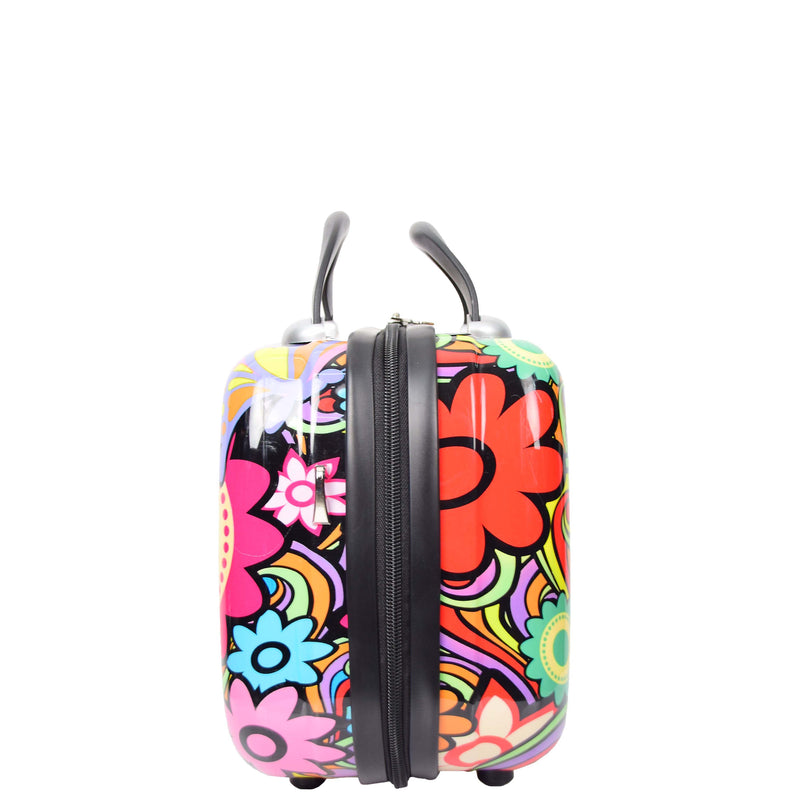 Hard Luggage Beauty Cosmetic Case Organiser Bag Flower Print 5