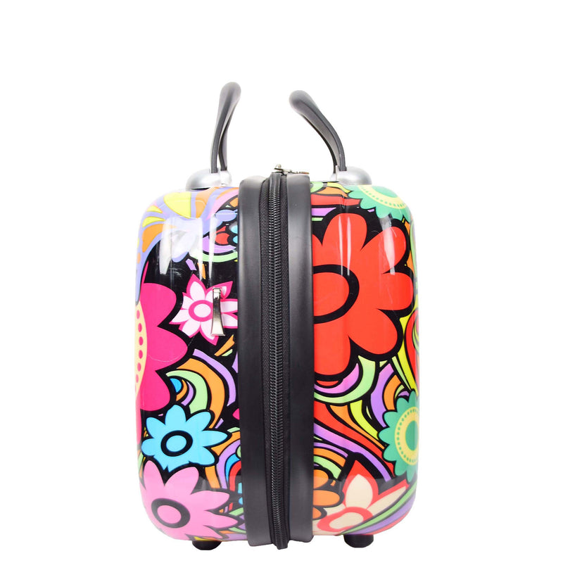 Four Wheel Suitcase Hard Shell Expandable Luggage Flower Print 24