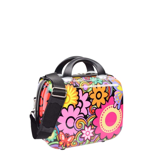 Hard Luggage Beauty Cosmetic Case Organiser Bag Flower Print 1