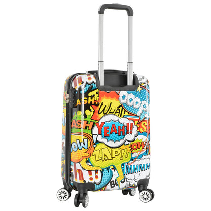 Four Wheel Expandable Suitcase Hard Shell Luggage Comic Print small-2