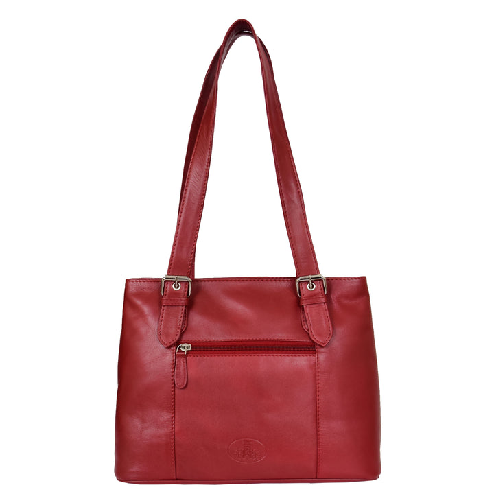 Womens Leather Tote Cross Body Shoulder Bag Everyday Handbag Red Ariana