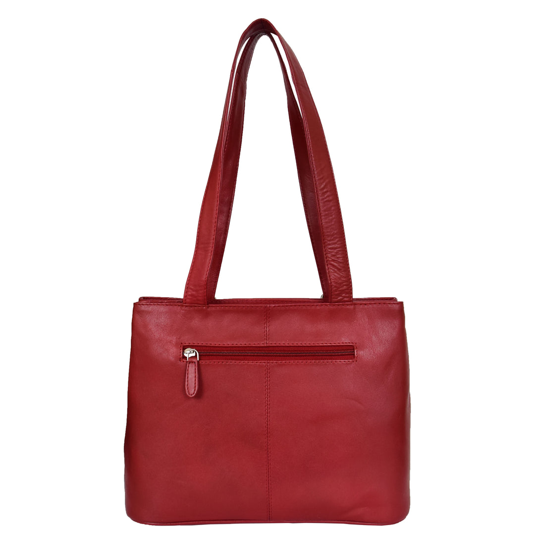 Womens Leather Tote Cross Body Shoulder Bag Everyday Handbag Red Ariana
