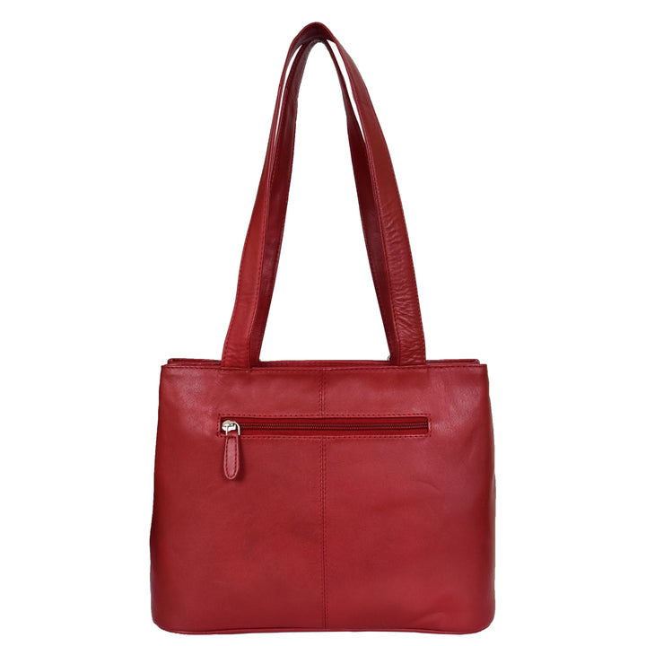 Womens Leather Tote Cross Body Shoulder Bag Everyday Handbag Red Ariana