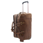 Leather Wheeled Holdall Overnight Bag Foggia Brown 3