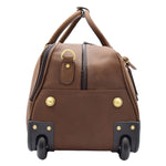 Leather Wheeled Holdall Overnight Bag Foggia Brown 5