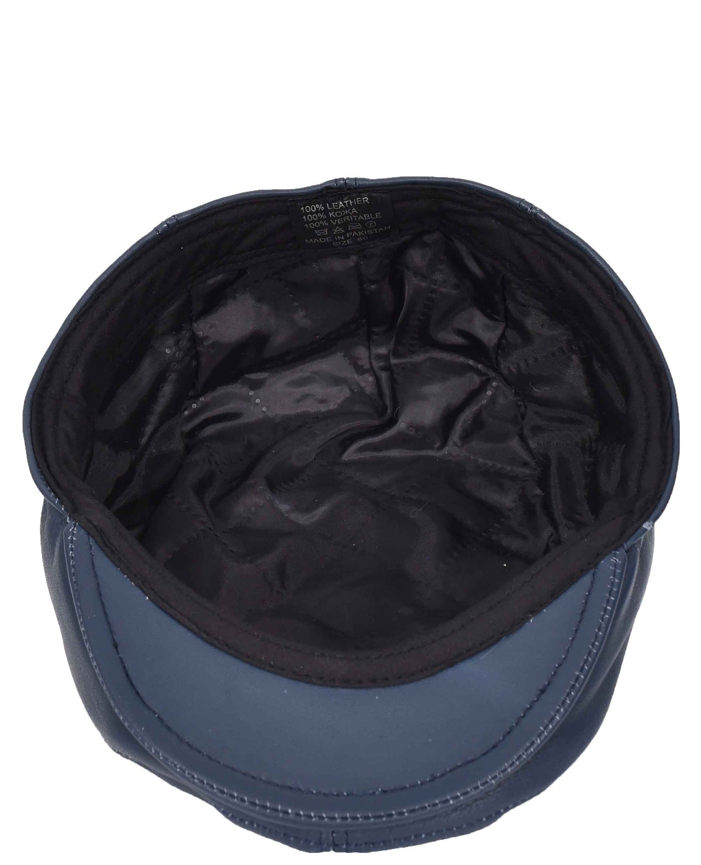 Soft Leather Classic Flat Cap Blue 5