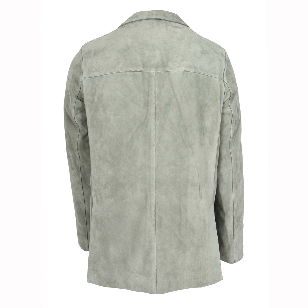 Mens Real Goat Suede Blazer Two Button Classic Jacket Zavi Grey 2