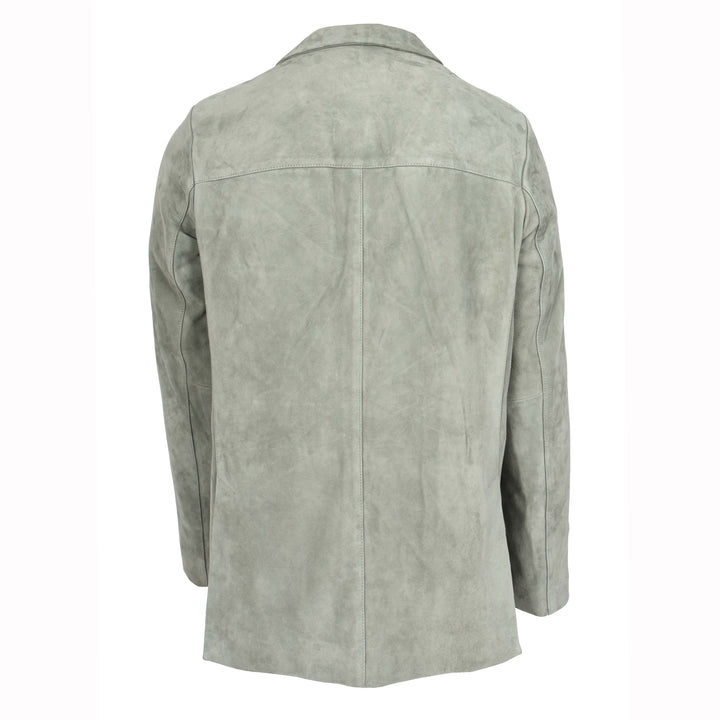 Mens Real Goat Suede Blazer Two Button Classic Jacket Zavi Grey 2