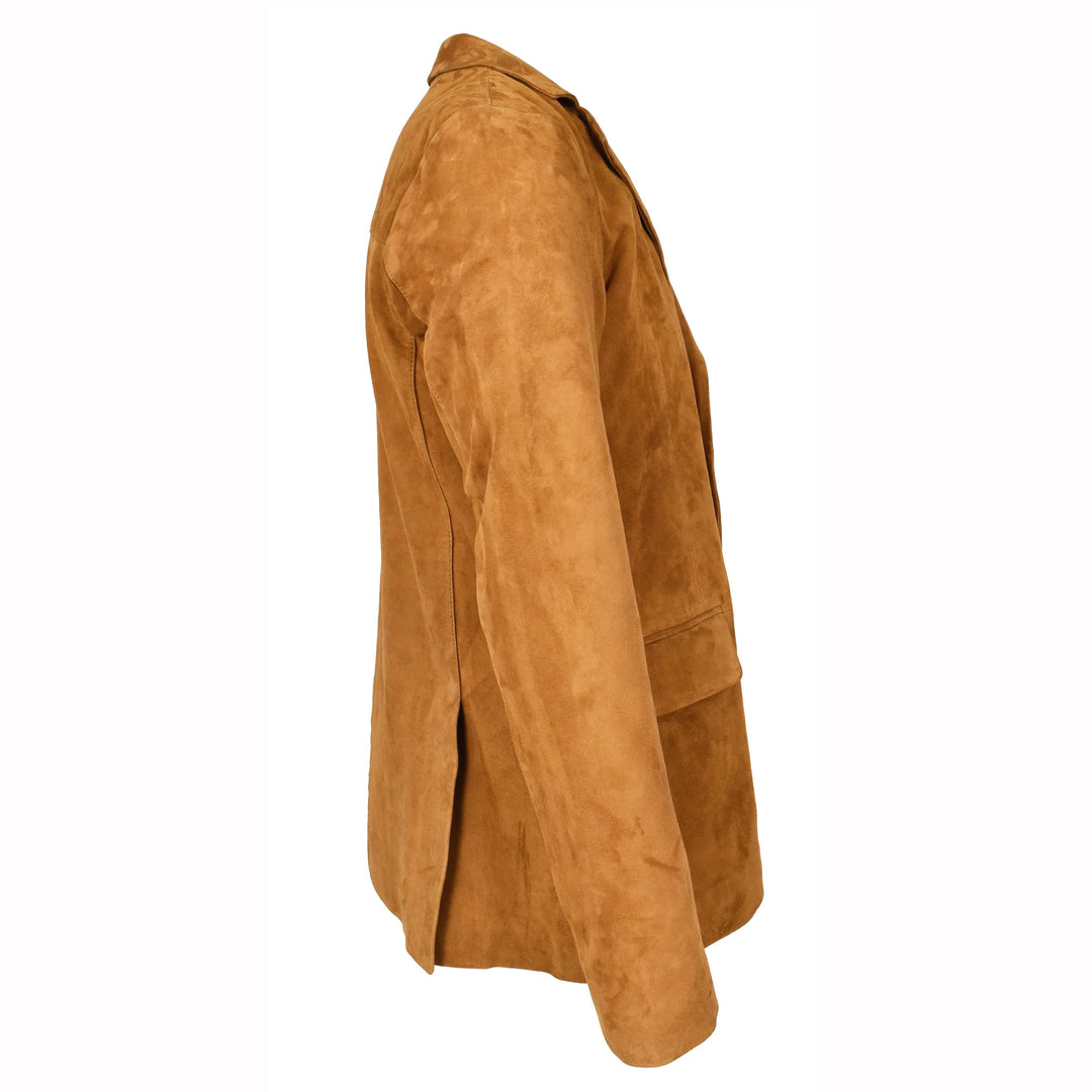 Mens Real Goat Suede Blazer Two Button Classic Jacket Zavi 4