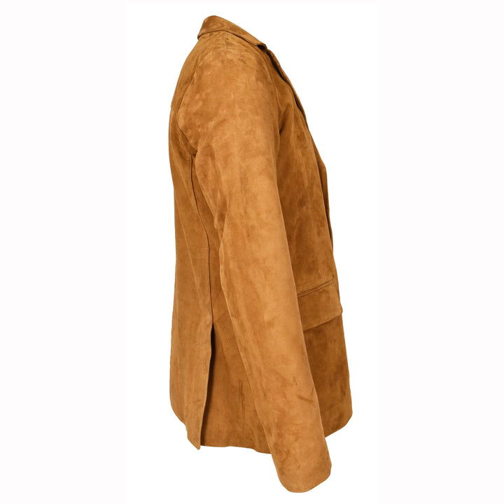 Mens Real Goat Suede Blazer Two Button Classic Jacket Zavi 4