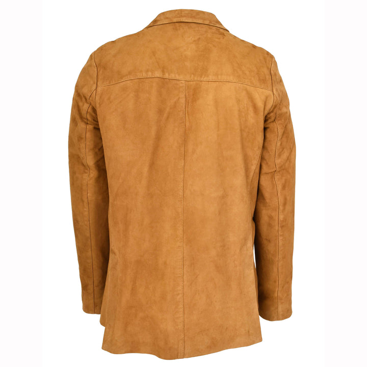 Mens Real Goat Suede Blazer Two Button Classic Jacket Zavi 5