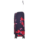 Expandable Four Wheel Flower Print Soft Shell Suitcases Medium Navy 3