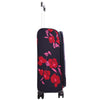 Expandable Four Wheel Flower Print Soft Shell Suitcases Medium Navy 4