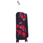 Expandable Four Wheel Flower Print Soft Shell Suitcases Medium Navy 4